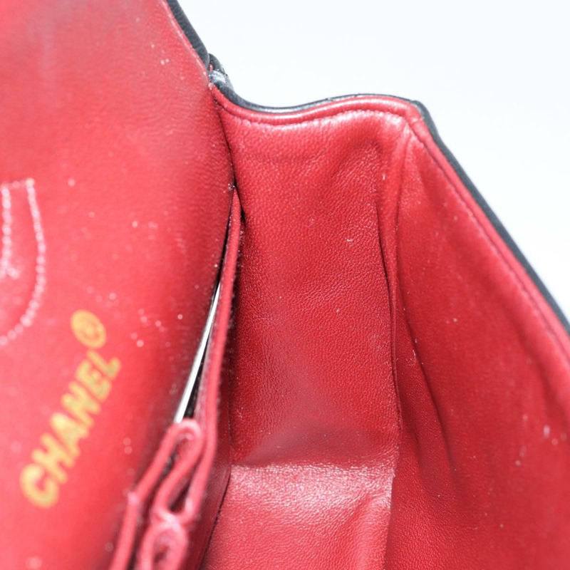 【日本直送】香奈兒 (CHANEL) 絎縫鏈條單肩包，羊皮材質，黑色，金色雙C標誌，貨號 145576AV-20