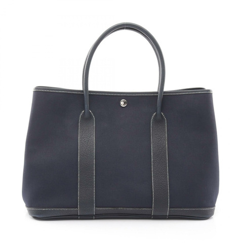 愛馬仕 Garden party PM 手提包 I Toile officier Negonda 藍色靛藍 二手 SHW