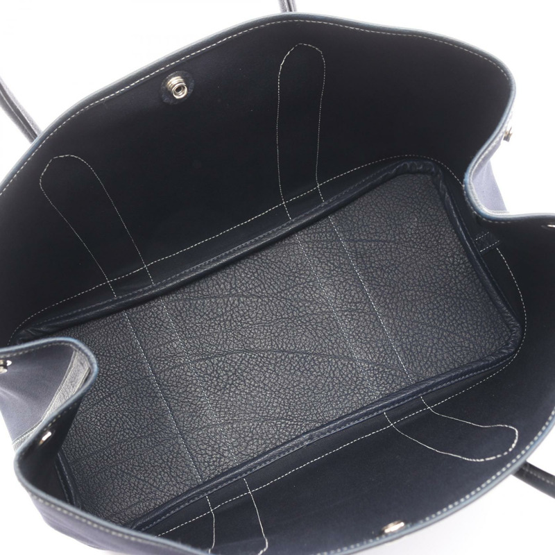 愛馬仕 Garden party PM 手提包 I Toile officier Negonda 藍色靛藍 二手 SHW-2