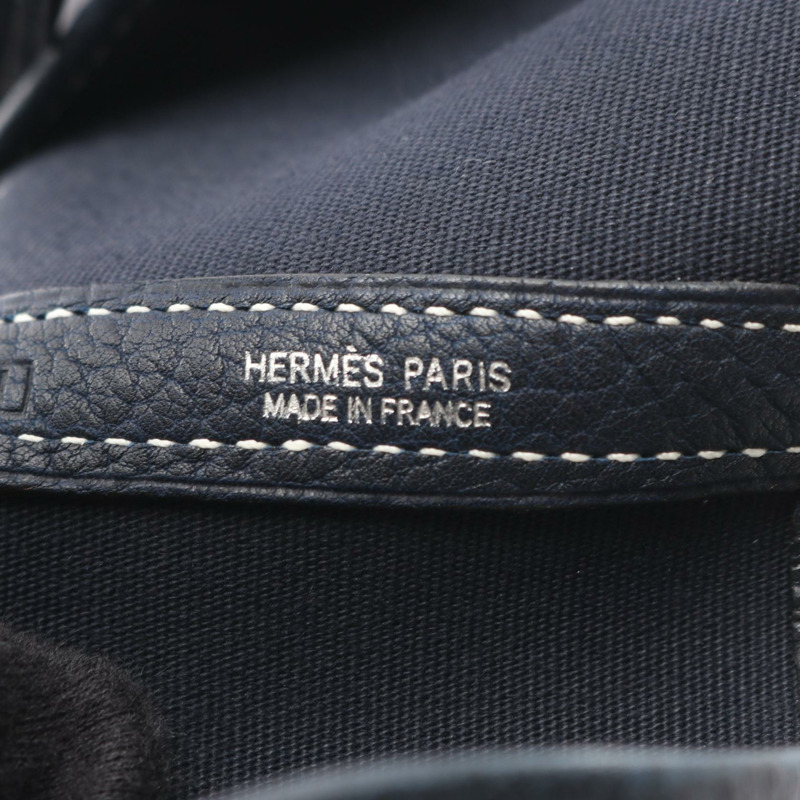 愛馬仕 Garden party PM 手提包 I Toile officier Negonda 藍色靛藍 二手 SHW-3