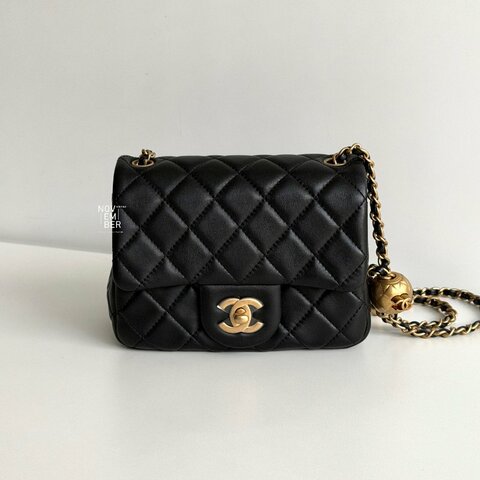閒置新🫰🏻 天菜經典款🖤 Chanel 香奈兒 金球方胖子 保卡款