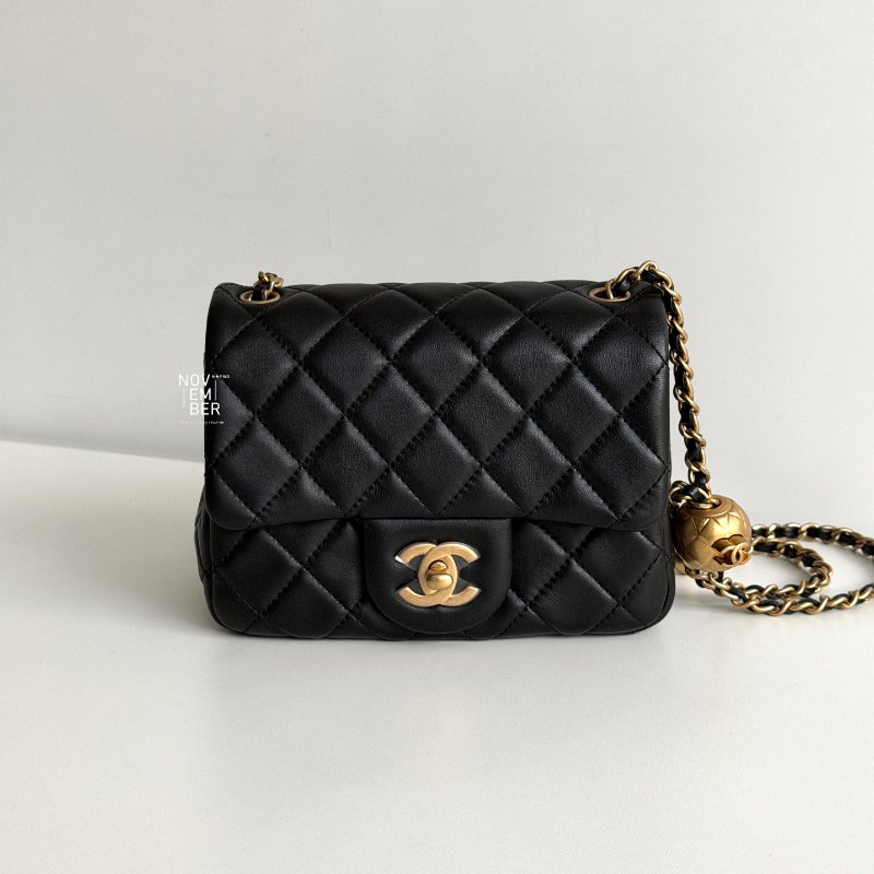 閒置新🫰🏻 天菜經典款🖤 Chanel 香奈兒 金球方胖子 保卡款-0