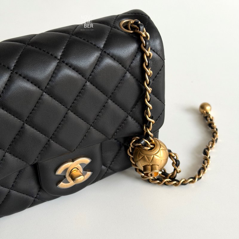 閒置新🫰🏻 天菜經典款🖤 Chanel 香奈兒 金球方胖子 保卡款-2