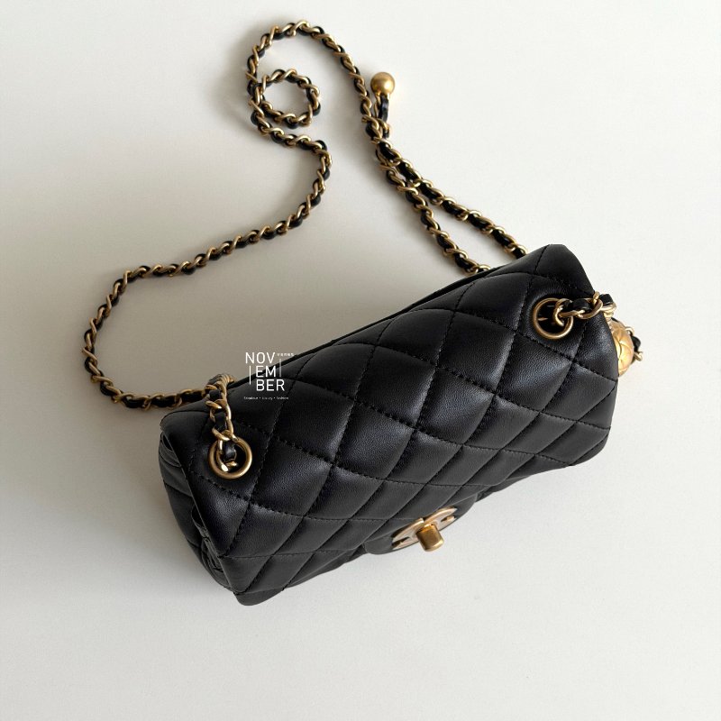 閒置新🫰🏻 天菜經典款🖤 Chanel 香奈兒 金球方胖子 保卡款-3