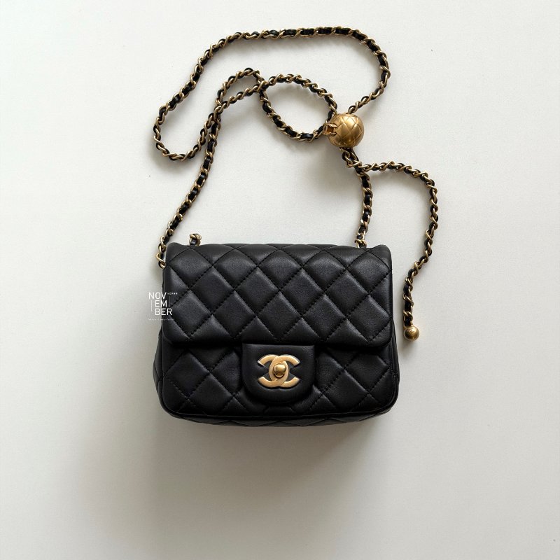 閒置新🫰🏻 天菜經典款🖤 Chanel 香奈兒 金球方胖子 保卡款-5