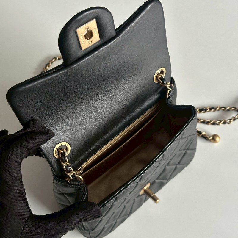 閒置新🫰🏻 天菜經典款🖤 Chanel 香奈兒 金球方胖子 保卡款-13