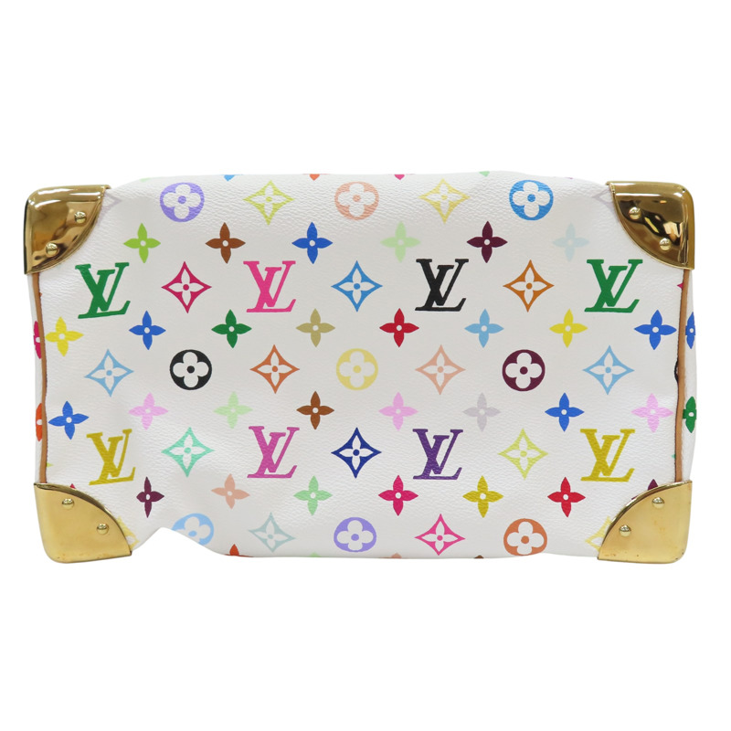 白彩 原花帆布 Speedy 30 波士頓包 手提包【LOUIS VUITTON LV 路易威登】 M92643-3