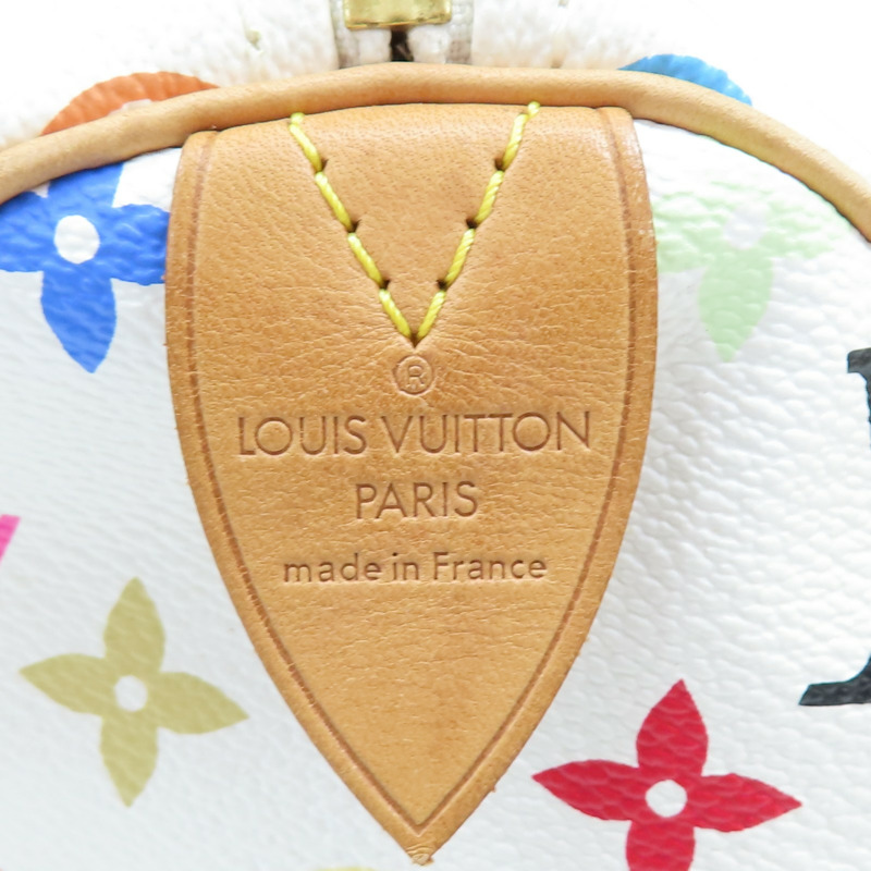 白彩 原花帆布 Speedy 30 波士頓包 手提包【LOUIS VUITTON LV 路易威登】 M92643-5