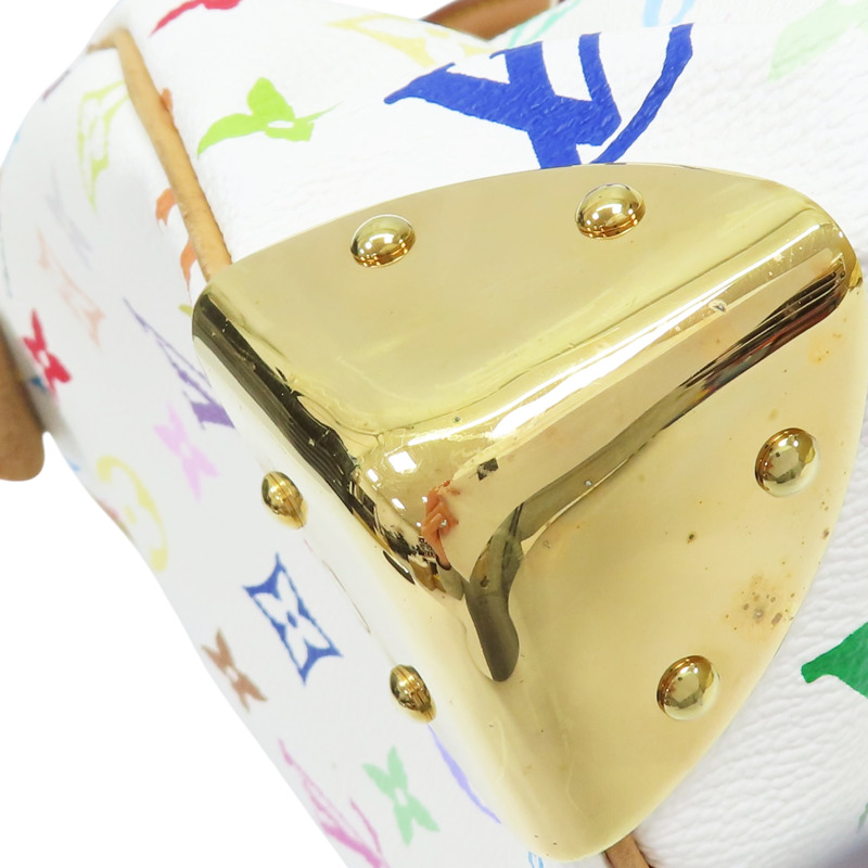 白彩 原花帆布 Speedy 30 波士頓包 手提包【LOUIS VUITTON LV 路易威登】 M92643-8