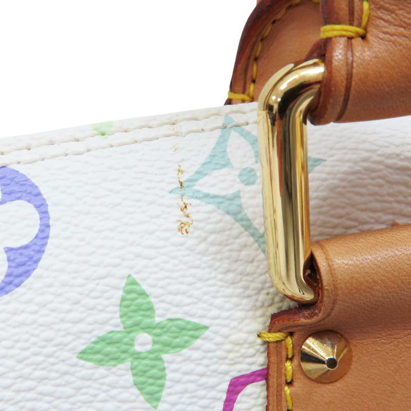 白彩 原花帆布 Speedy 30 波士頓包 手提包【LOUIS VUITTON LV 路易威登】 M92643-14