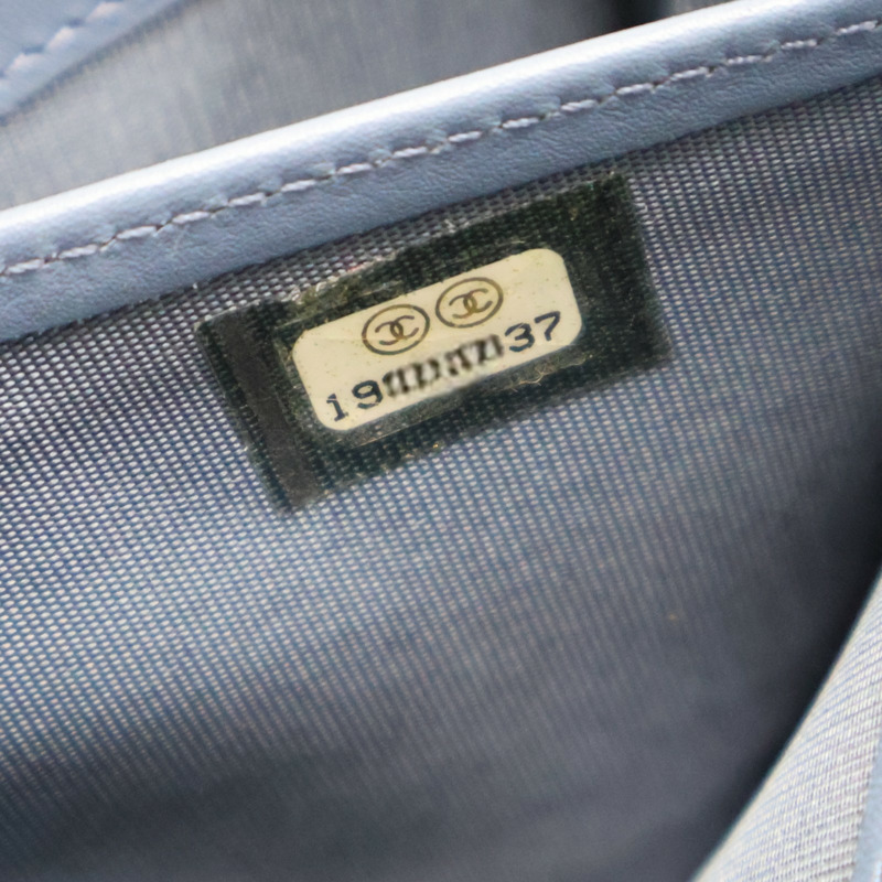藍色 菱格紋 羊皮 金扣 扣式長夾【CHANEL 香奈兒】-10