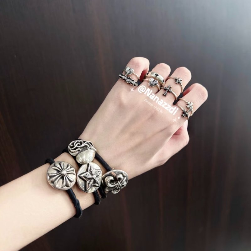 Chrome Hearts 克羅心 經典十字花 髪圈-5