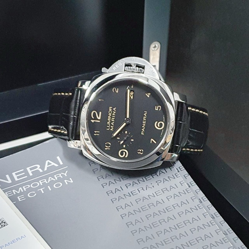 【大眾名錶】PANERAI 沛納海 PAM00359 LUMINOR 1950系列 黑面 三明治面盤 小秒針 2012/04-2