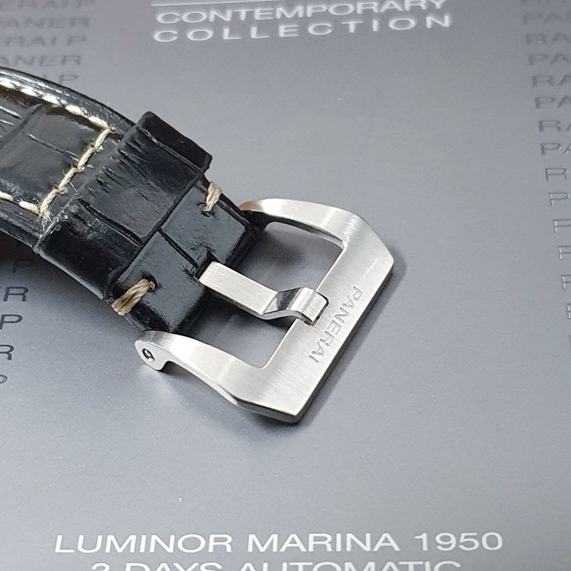 【大眾名錶】PANERAI 沛納海 PAM00359 LUMINOR 1950系列 黑面 三明治面盤 小秒針 2012/04-7