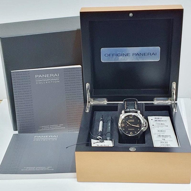 【大眾名錶】PANERAI 沛納海 PAM00359 LUMINOR 1950系列 黑面 三明治面盤 小秒針 2012/04-8