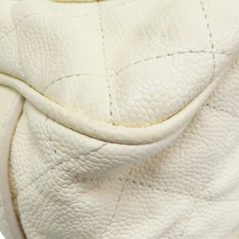 白色 菱格紋 荔枝牛皮 肩背包 銀釦【CHANEL 香奈兒】-11