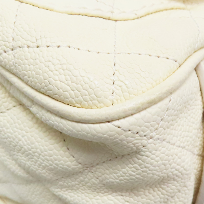 白色 菱格紋 荔枝牛皮 肩背包 銀釦【CHANEL 香奈兒】-13