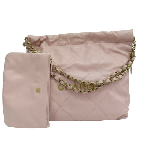 粉色 牛皮 22 肩背包【CHANEL 香奈兒】 AS3260