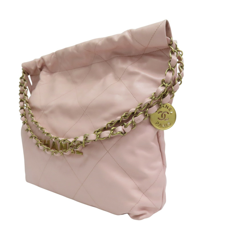 粉色 牛皮 22 肩背包【CHANEL 香奈兒】 AS3260-2
