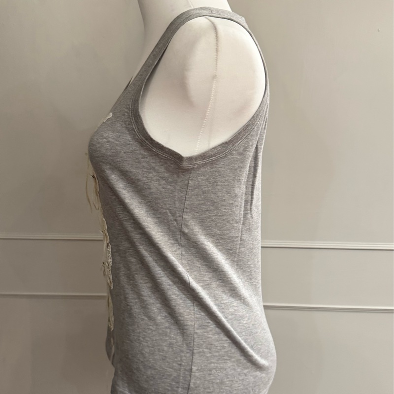 《新歡舊愛》近新正品LV路易威登蕾絲/珍珠貝母釦子裝飾背心S號-4