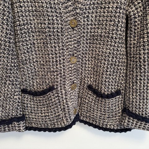 Chanel 經典編織兩口袋開襟衫-10