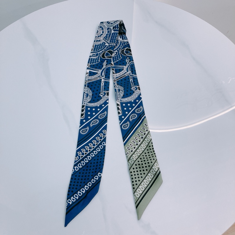 MS0505 HERMES 愛馬仕腰果花圖案小絲巾TWILLY EPERON D'OR BIANCO SILK-3