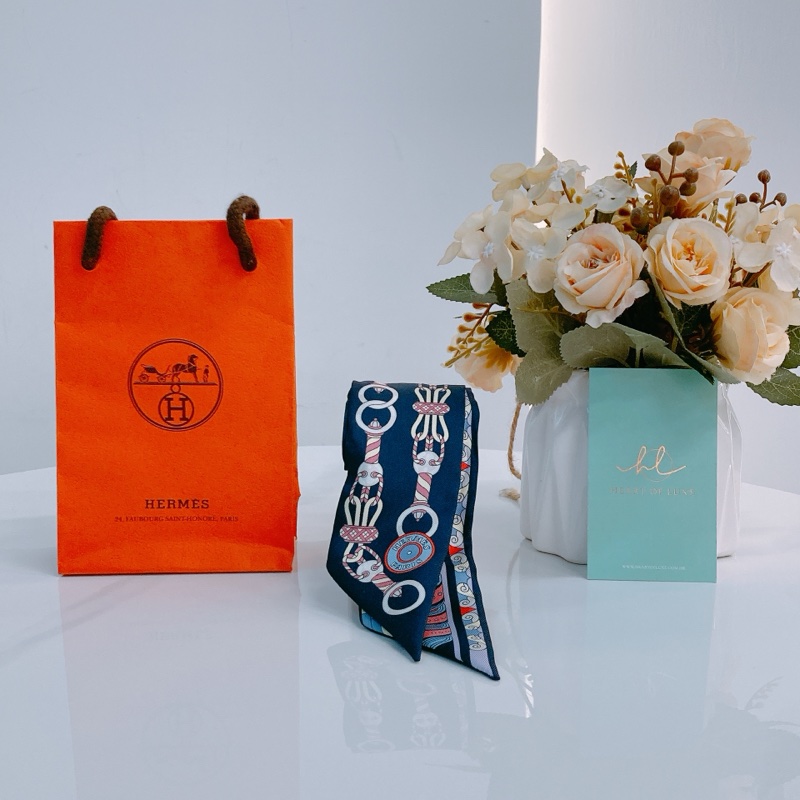 MS0509 HERMES 愛馬仕雙面圖案小絲巾TWILLY HARNAIS EN ROSACE-1