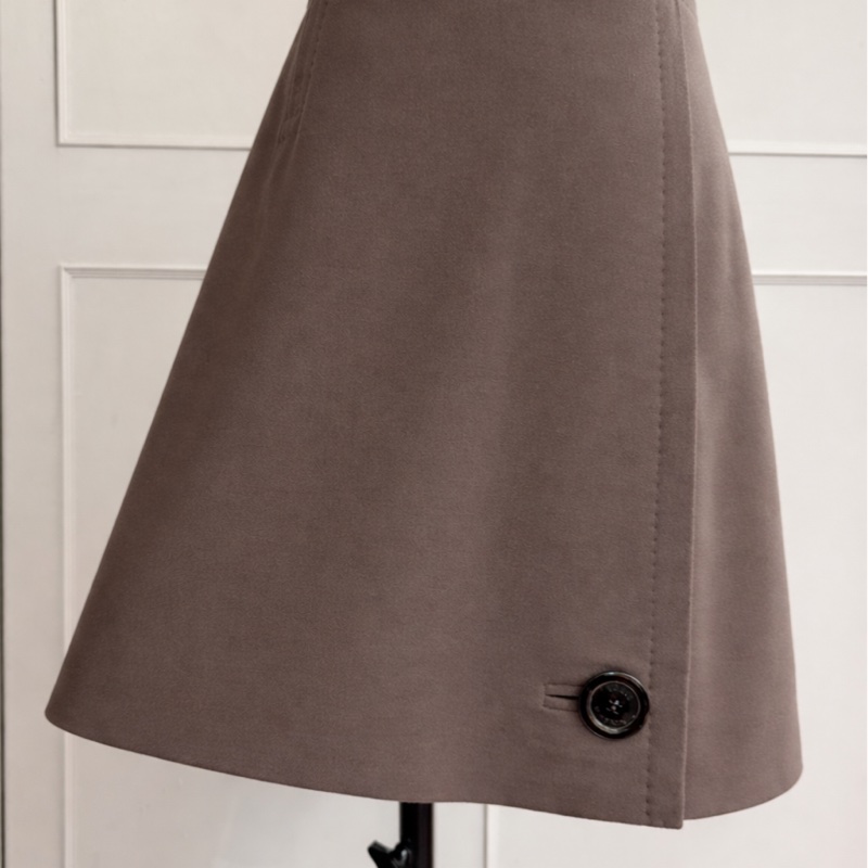 《新歡舊愛》正品LV路易威登毛料橄欖色A字短裙大牛角扣-6