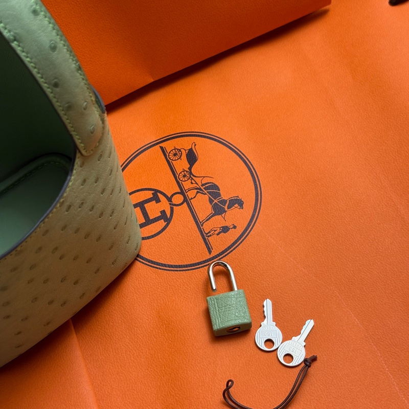 ✨【極罕珍藏】Hermès迷你micro Picotin 駝鳥皮 Picotin Micro Ostrich Vert Criquet｜專櫃級狀態✨-4