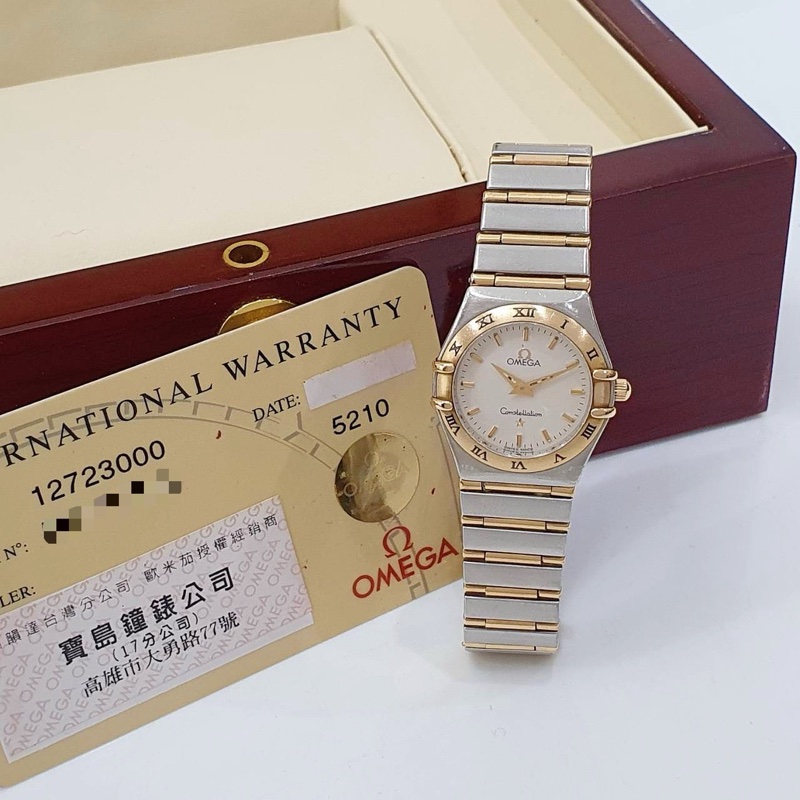 【大眾名錶】OMEGA 歐米茄 1272.30.00 星座系列 半金石英錶 白色菱格紋面盤 錶徑25.5mm B984-0
