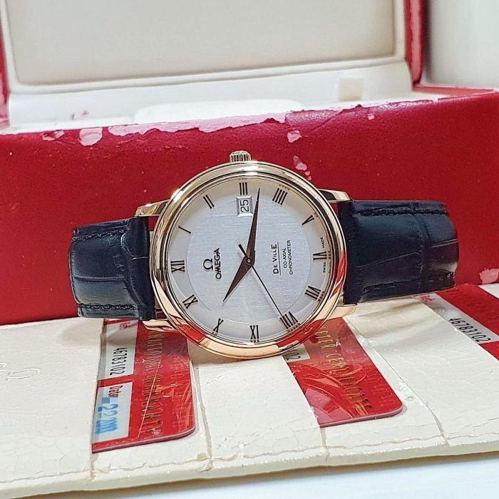 【大眾名錶】OMEGA歐米茄 4678.31.02 碟飛系列 2010/01卡 18K玫瑰金 原廠帶扣 銀白色面盤 羅馬時標 錶徑36.5mm 自動上鍊B962-3