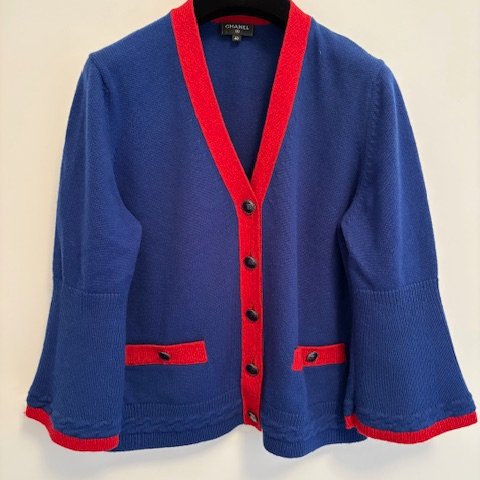 Chanel 100% cashmere經典兩口袋開襟衫-0