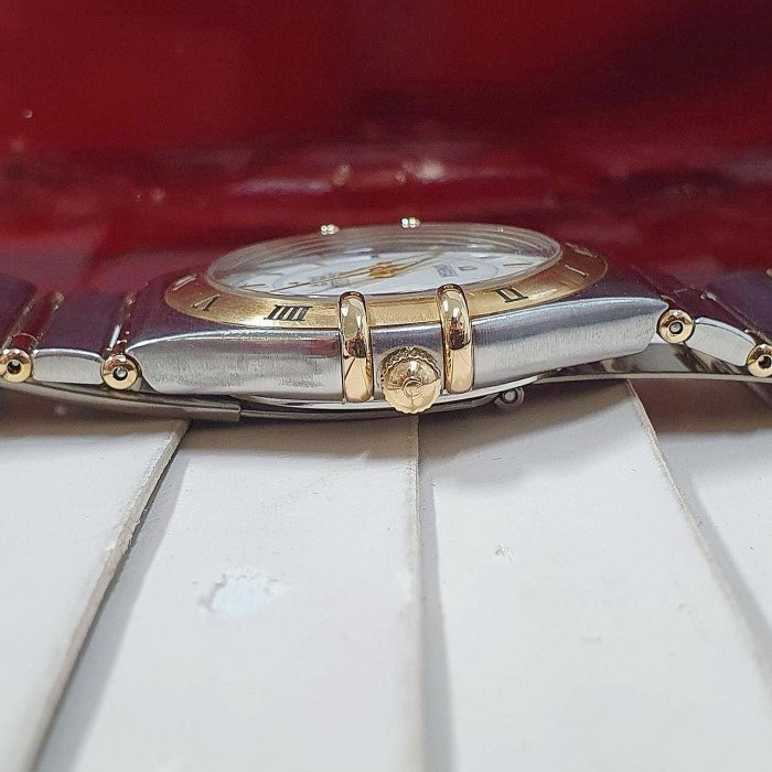 【大眾名錶】OMEGA歐米茄 1252.30.00 星座系列 白色菱格紋面盤 萬年曆 日期窗 錶徑35.5mm B941-4