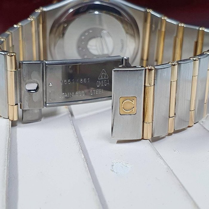 【大眾名錶】OMEGA歐米茄 1252.30.00 星座系列 白色菱格紋面盤 萬年曆 日期窗 錶徑35.5mm B941-6