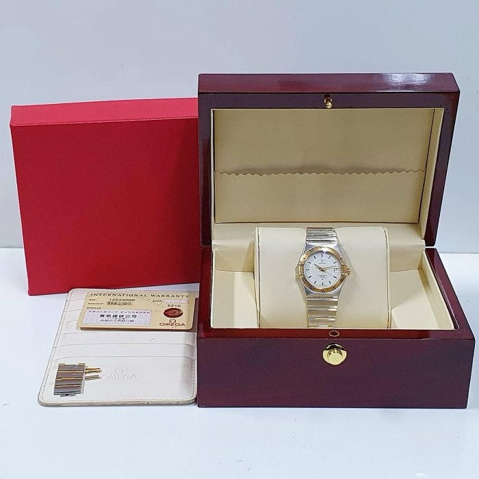 【大眾名錶】OMEGA歐米茄 1252.30.00 星座系列 白色菱格紋面盤 萬年曆 日期窗 錶徑35.5mm B941-7