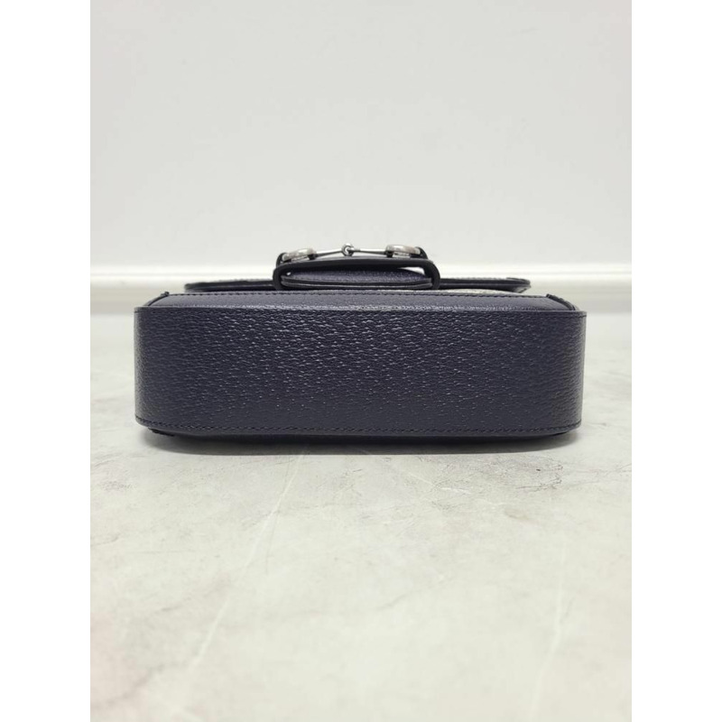 【包稅】GUCCI 藍色米色 GG Supreme 馬銜扣迷你單肩包-6