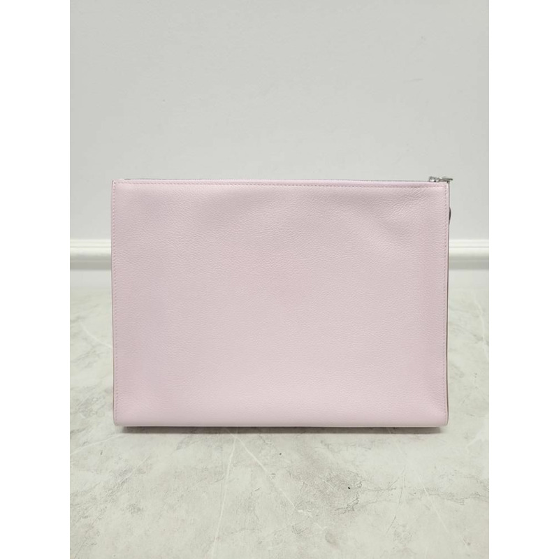 【包稅】HERMES 淡紫色 Evercolor 銀色深 V 型手拿包，附 B 字印章-5