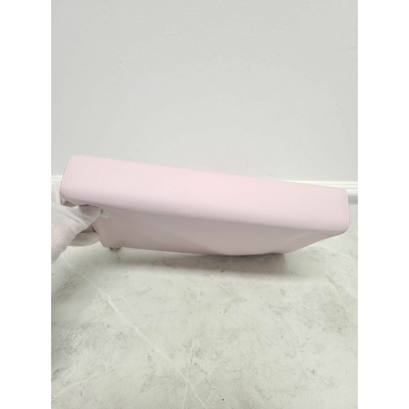 【包稅】HERMES 淡紫色 Evercolor 銀色深 V 型手拿包，附 B 字印章-6