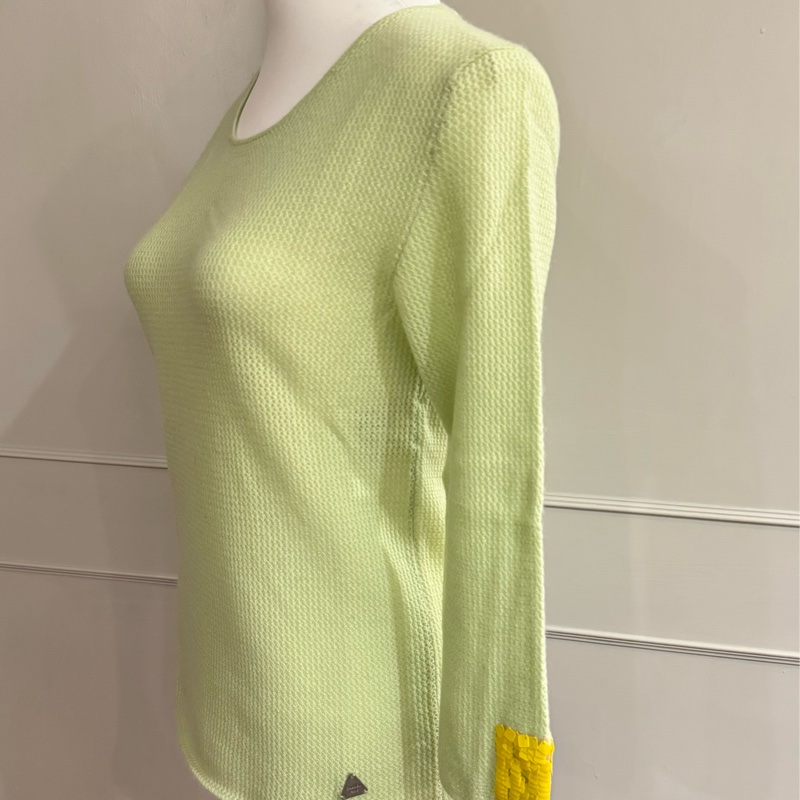 《新歡舊愛》正品CHANEL香奈兒淺請蘋果綠喀什米爾羊絨毛衣-7