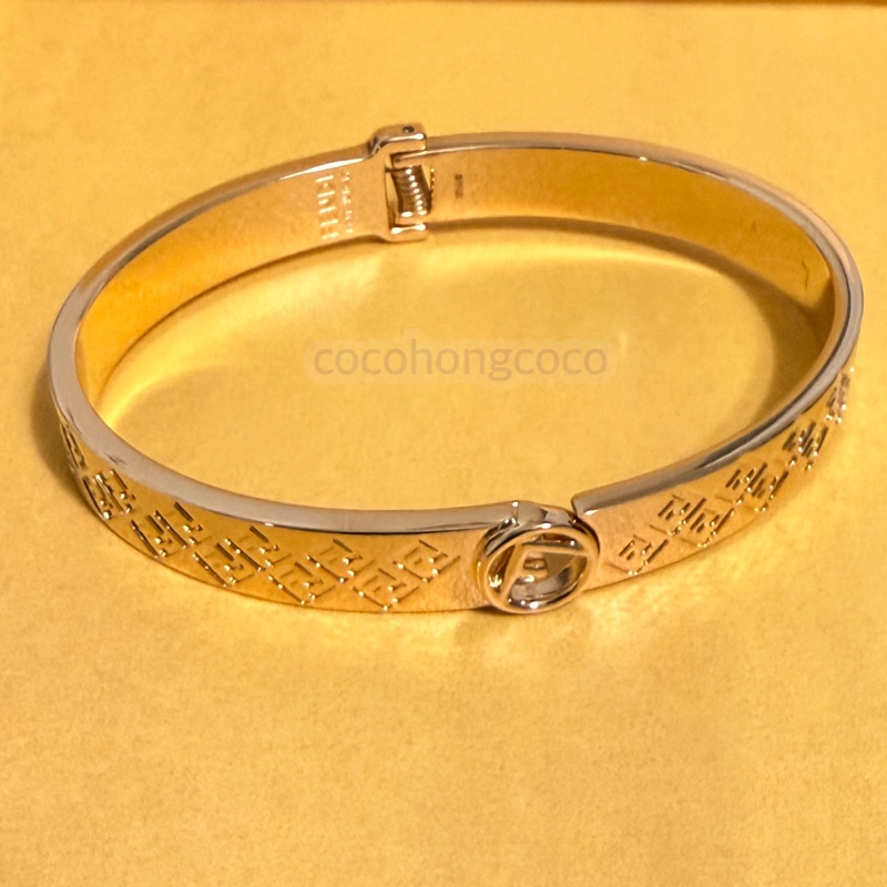 FENDI 金色金屬手環-8