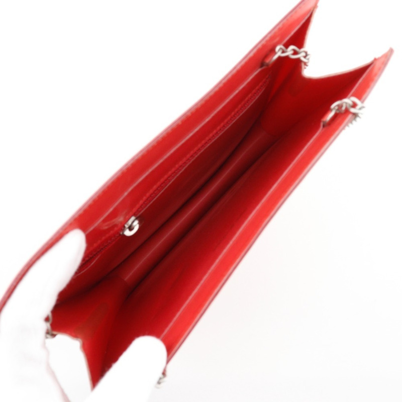 香奈兒全像鏈條單肩包，Coco標誌，乙烯基材質，紅色，開口，女士款-7