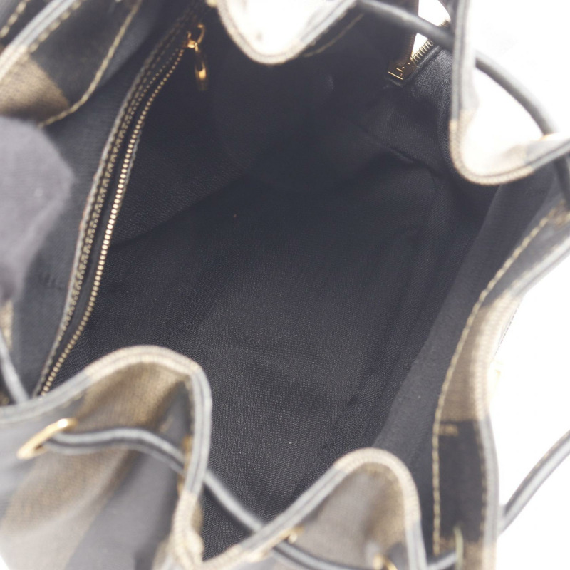 FENDI Pequin 雙肩包 259292 帆布皮革 棕色 黑色 二手 女款-2