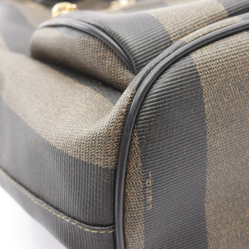 FENDI Pequin 雙肩包 259292 帆布皮革 棕色 黑色 二手 女款-4