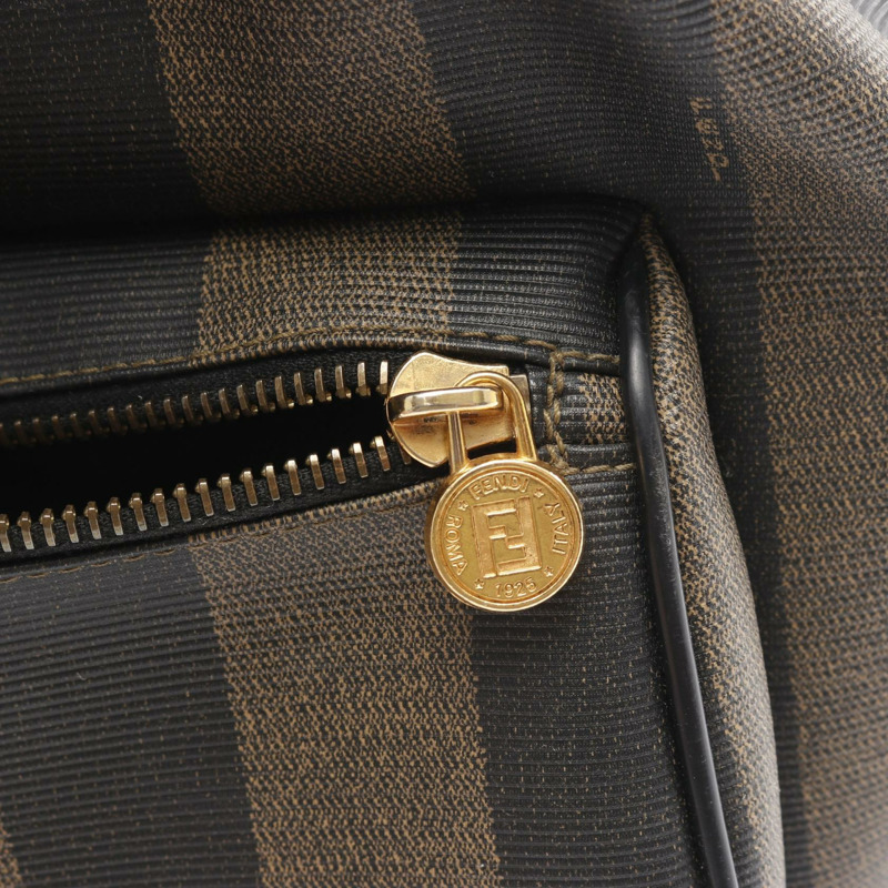 FENDI Pequin 雙肩包 259292 帆布皮革 棕色 黑色 二手 女款-7