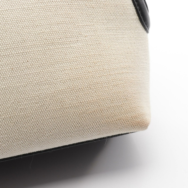 JIL SANDER GOJI SQUARE 手提包 帆布皮革 米色 黑色 二手 女士-8
