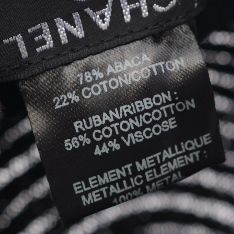 香奈兒 COCO 標誌帽子佈料/棉質黑色二手女帽-4