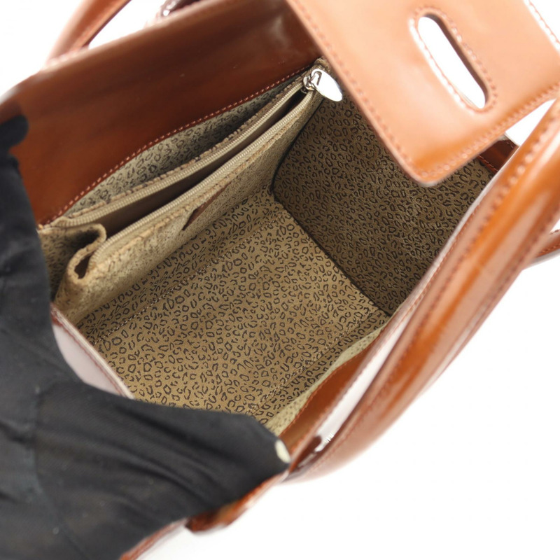 卡地亞 PANTHERE 手提包，棕色皮革，二手，女士款，附五金配件-2