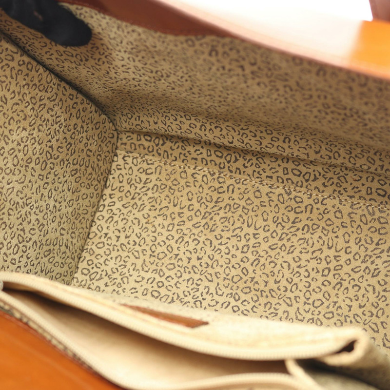 卡地亞 PANTHERE 手提包，棕色皮革，二手，女士款，附五金配件-4