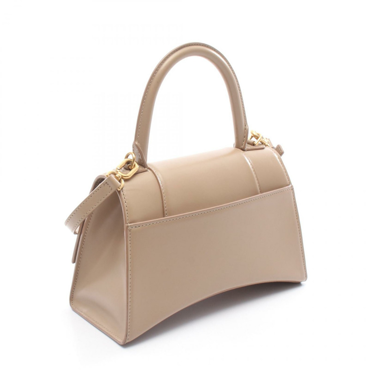BALENCIAGA Hour Glass 小號單肩斜背包，米色皮革，二手女款-1