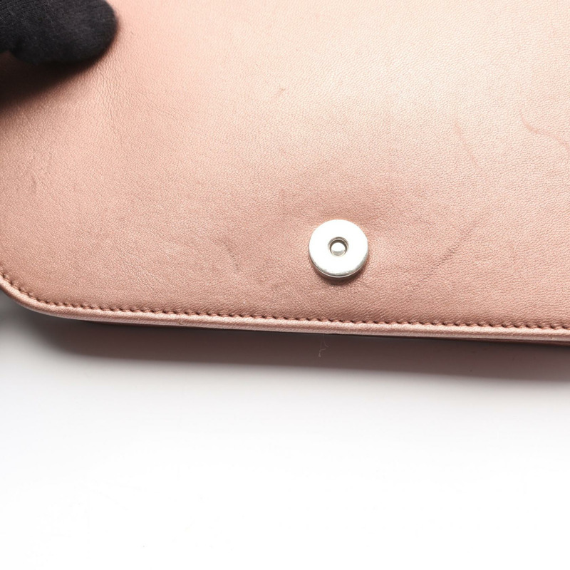 PRADA NAPPA IMPUNTURE 鏈條肩背斜背包 1BP013 皮革 粉紅色 二手-6